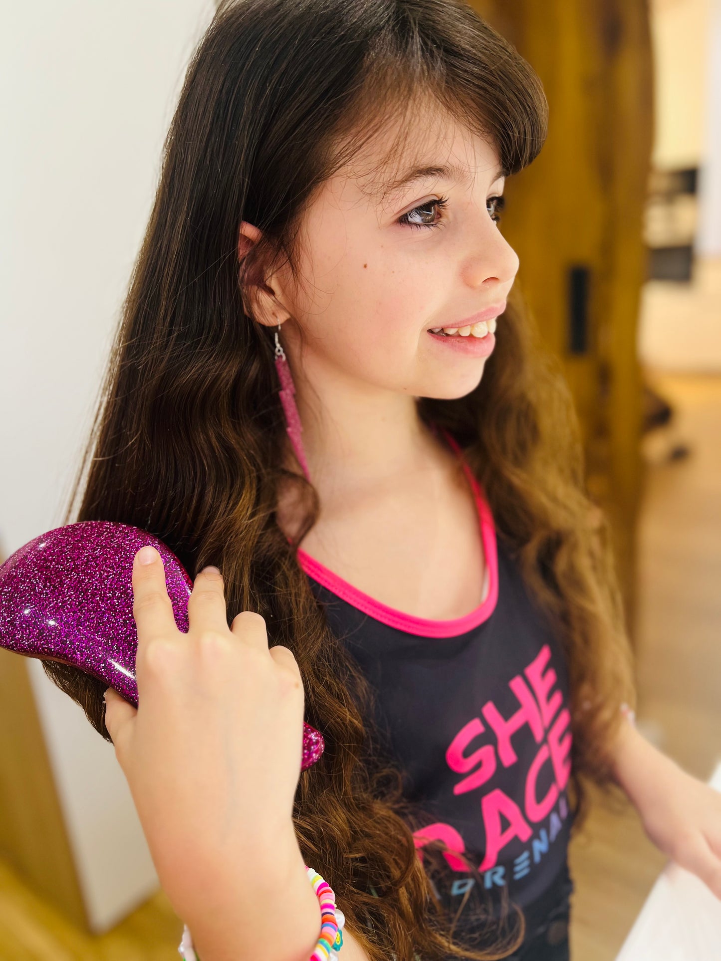 Brosse Démêlante Adrenalina Racing – Bleu ou Rose Pailletée